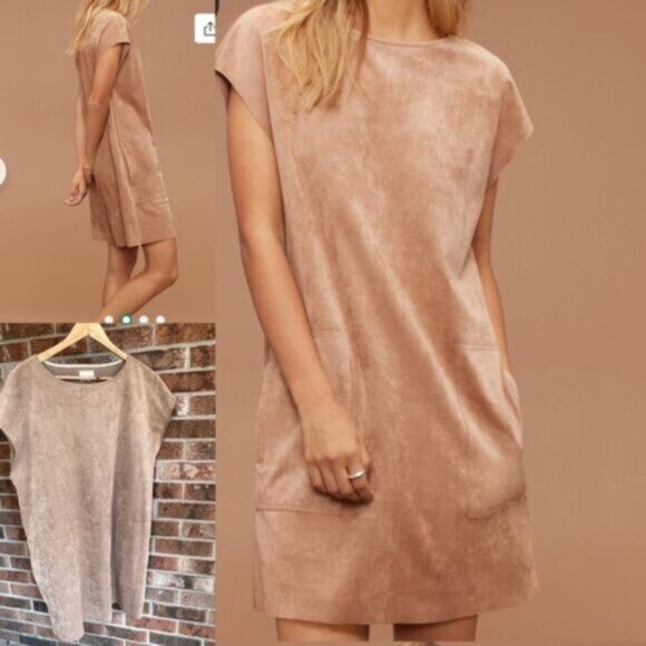 Aritzia * Wilfred Free Nori Faux Suede Shift Dress EUC L - Picture 1 of 15